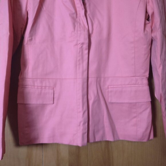 JONES NEW YORK WOMEN'S MEDIUM PINK FULL ZIP JACKET/BLAZER CAREER BARBIE NEW - Picture 3 of 4